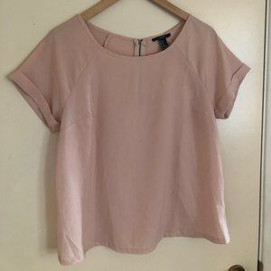 Forever 21 Blush Pink Blouse with Zipper Detail